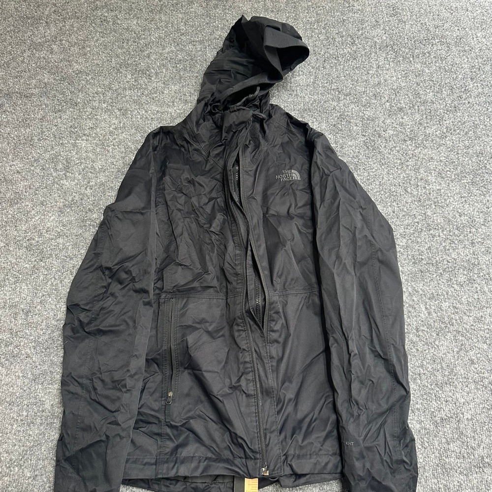 The North Face Jacket Womens XS Black HyVent Hooded Rain Coat Full Zip Outdoor